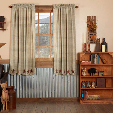 Abilene Star Short Panel Curtain Set of 2 63x36 - The Fox Decor